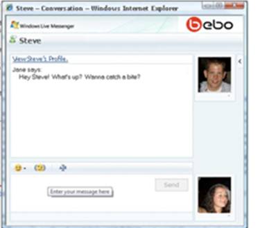 IM ME: brings MSN instant messaging via Bebo